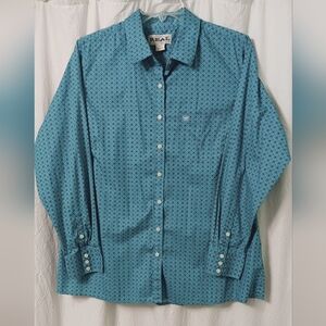 EUC ARIAT  REAL Blue Casual Button Down, Classic Collar And One Pocket  Sz 2X